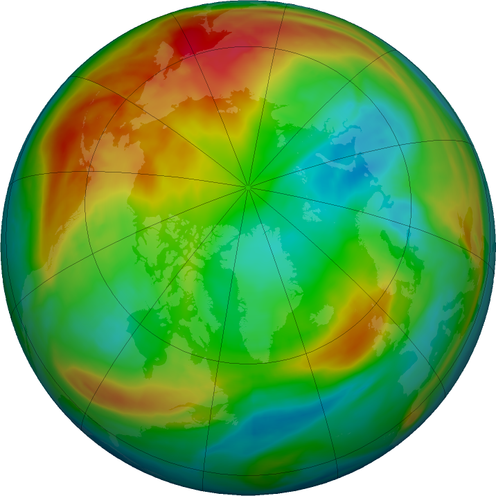 Arctic ozone map for 16 January 2018